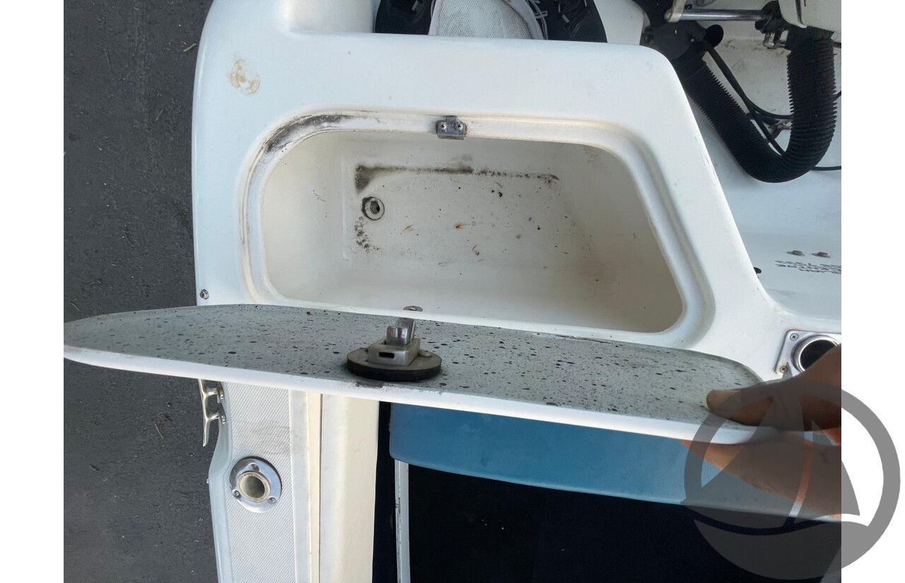NO RESERVE - 2008 Mustang 2000 Bluewater Half Cabin, 150HP Etec Evinrude, 439Hrs