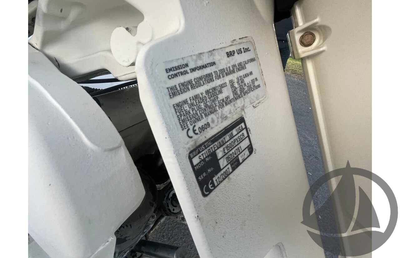 NO RESERVE - 2008 Mustang 2000 Bluewater Half Cabin, 150HP Etec Evinrude, 439Hrs