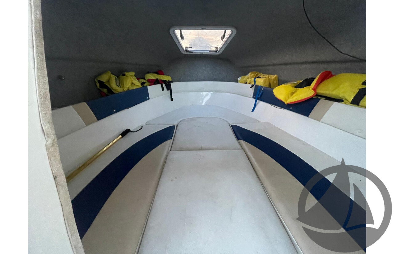 NO RESERVE - 2008 Mustang 2000 Bluewater Half Cabin, 150HP Etec Evinrude, 439Hrs