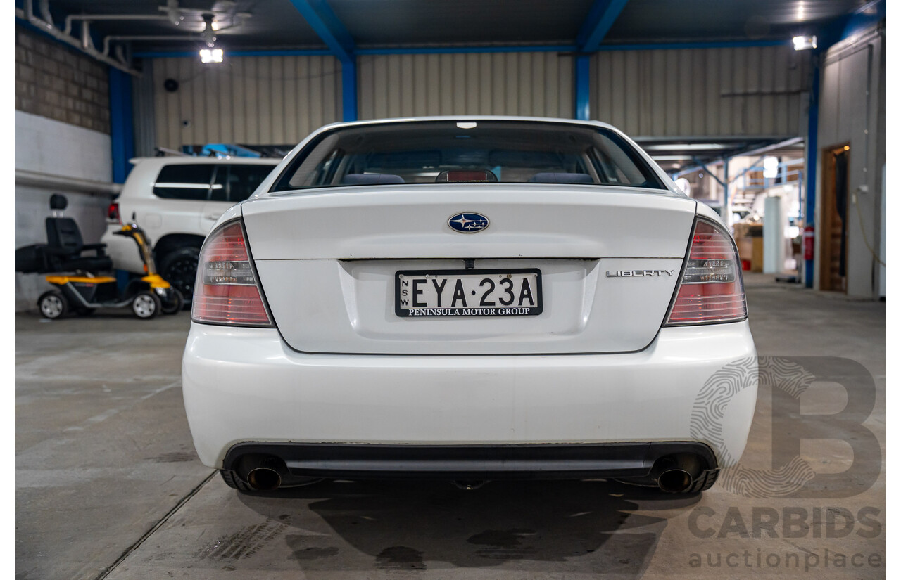 01/2004 Subaru Liberty 2.5i Luxury MY04 4d Sedan White 2.5L