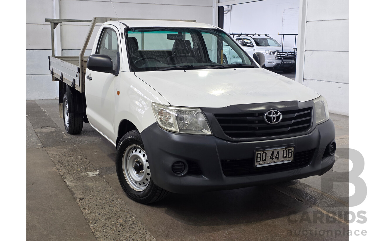 3/2012 Toyota Hilux Workmate TGN16R MY12 Cab Chassis White Petrol 2.7L