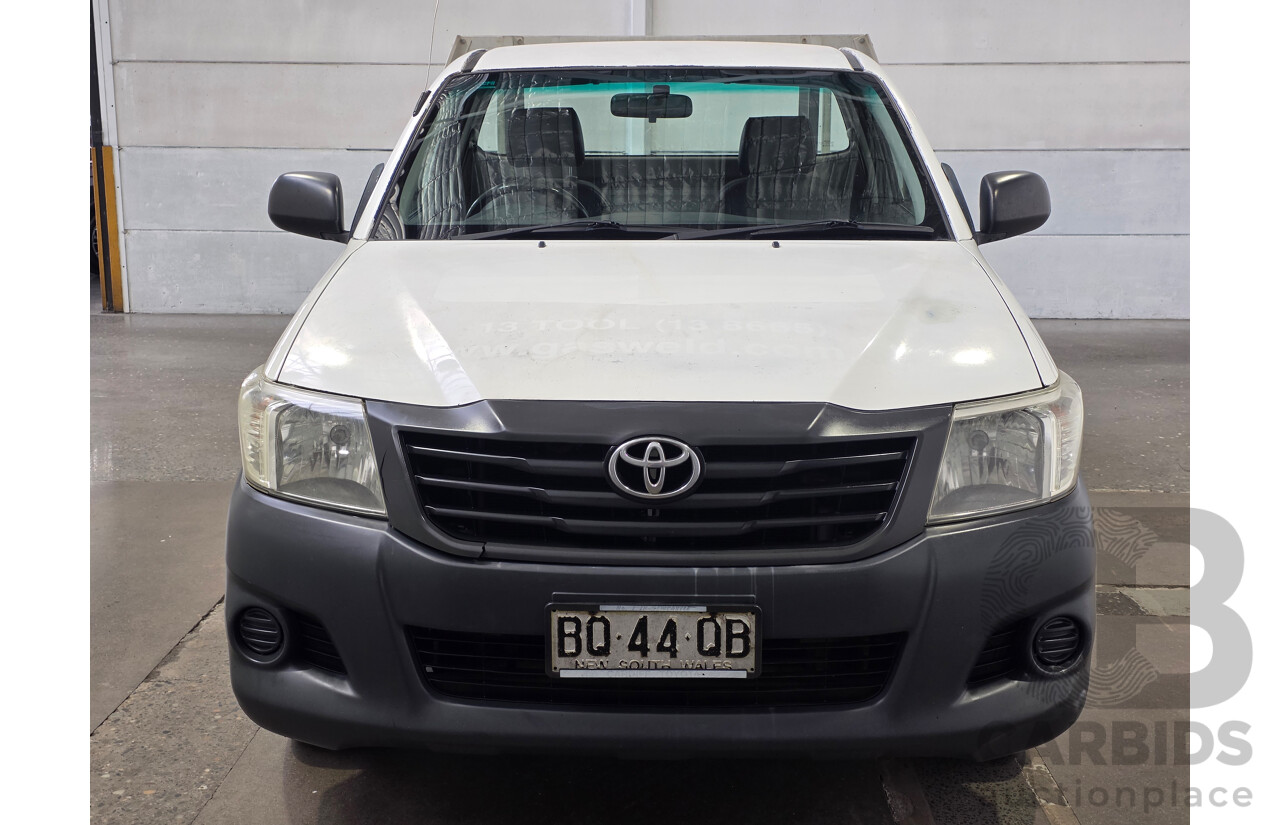 3/2012 Toyota Hilux Workmate TGN16R MY12 Cab Chassis White Petrol 2.7L