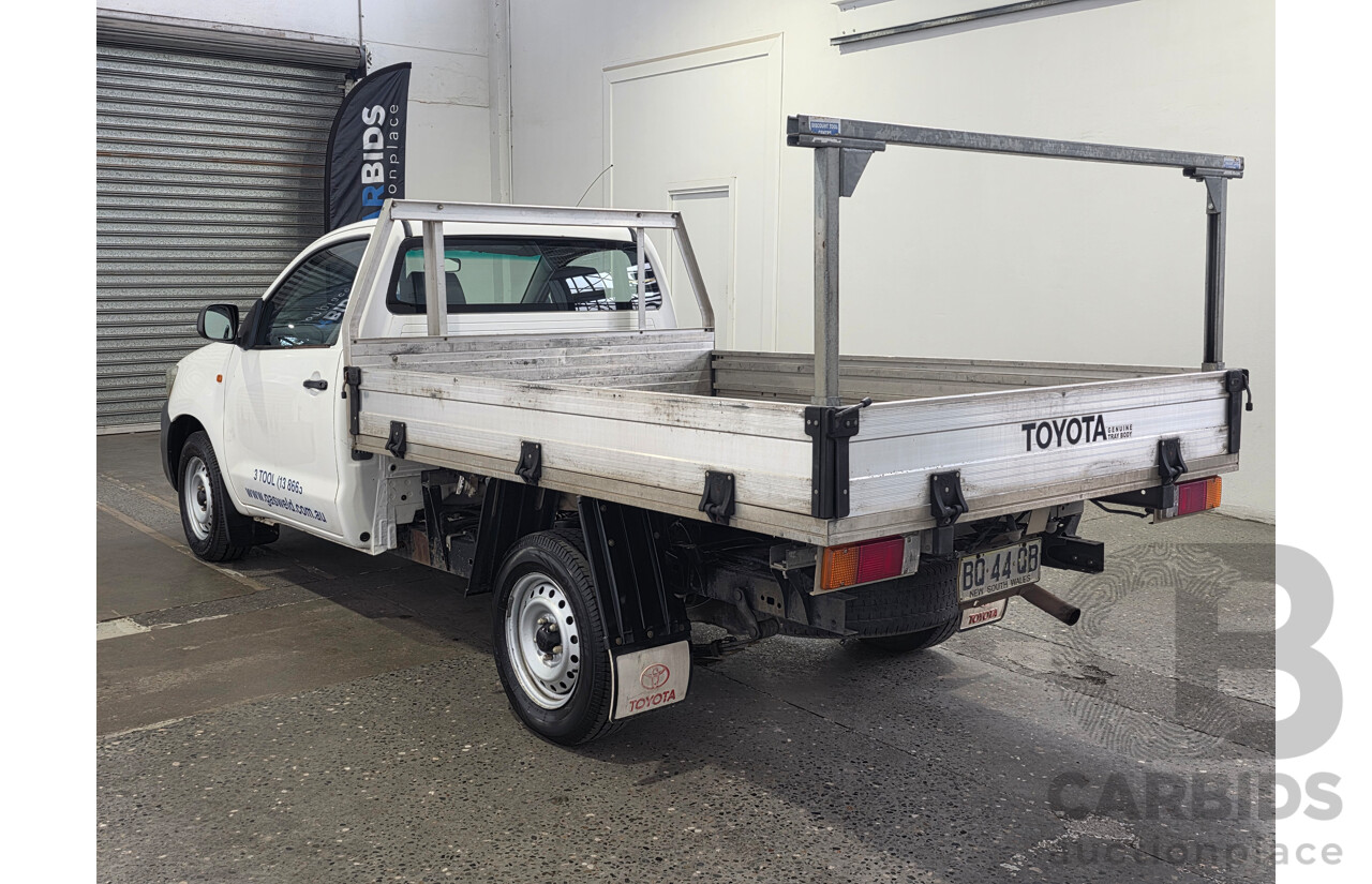 3/2012 Toyota Hilux Workmate TGN16R MY12 Cab Chassis White Petrol 2.7L