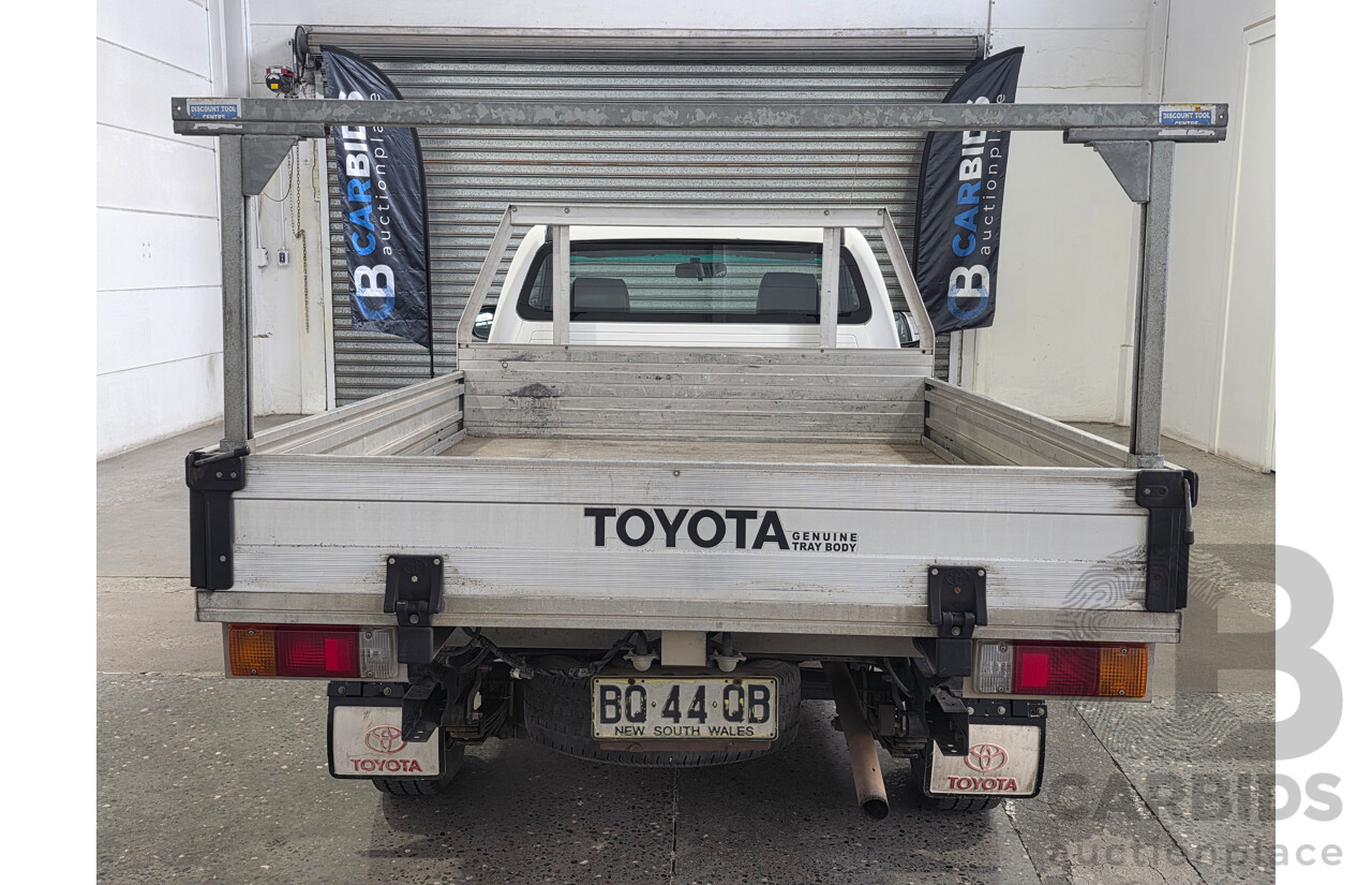 3/2012 Toyota Hilux Workmate TGN16R MY12 Cab Chassis White Petrol 2.7L