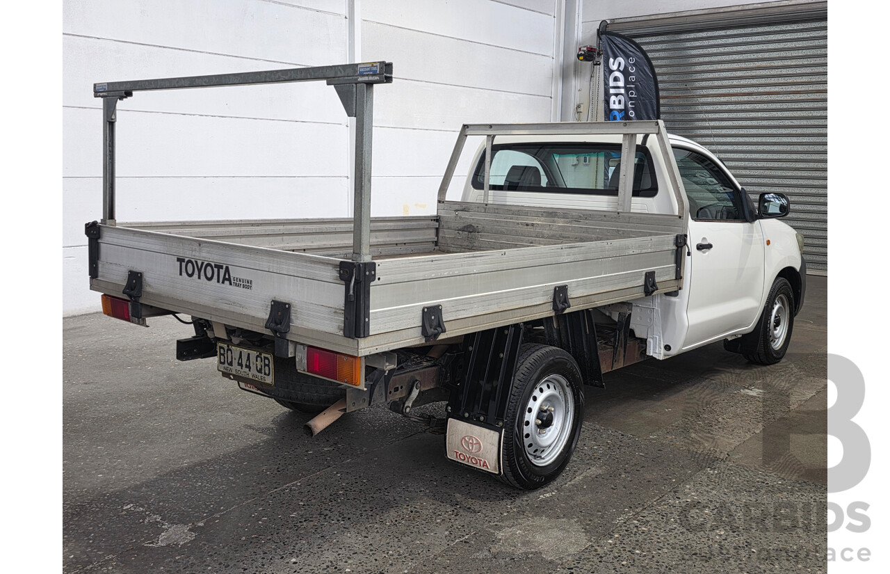 3/2012 Toyota Hilux Workmate TGN16R MY12 Cab Chassis White Petrol 2.7L
