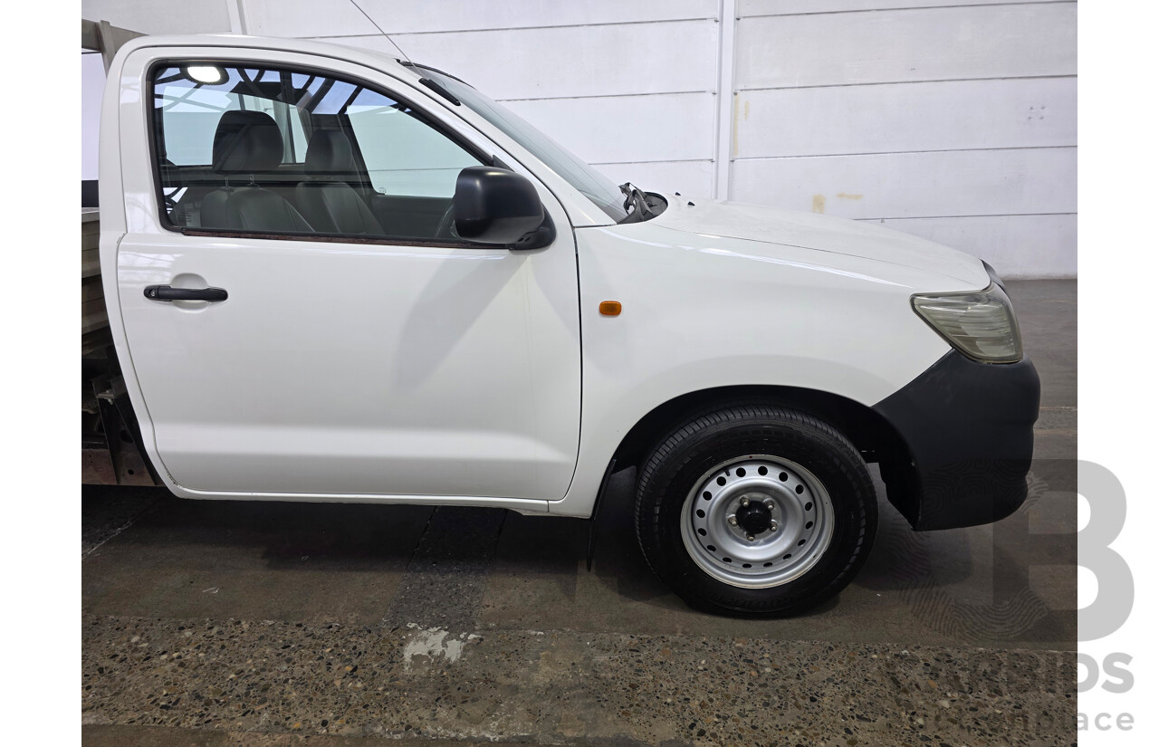 3/2012 Toyota Hilux Workmate TGN16R MY12 Cab Chassis White Petrol 2.7L
