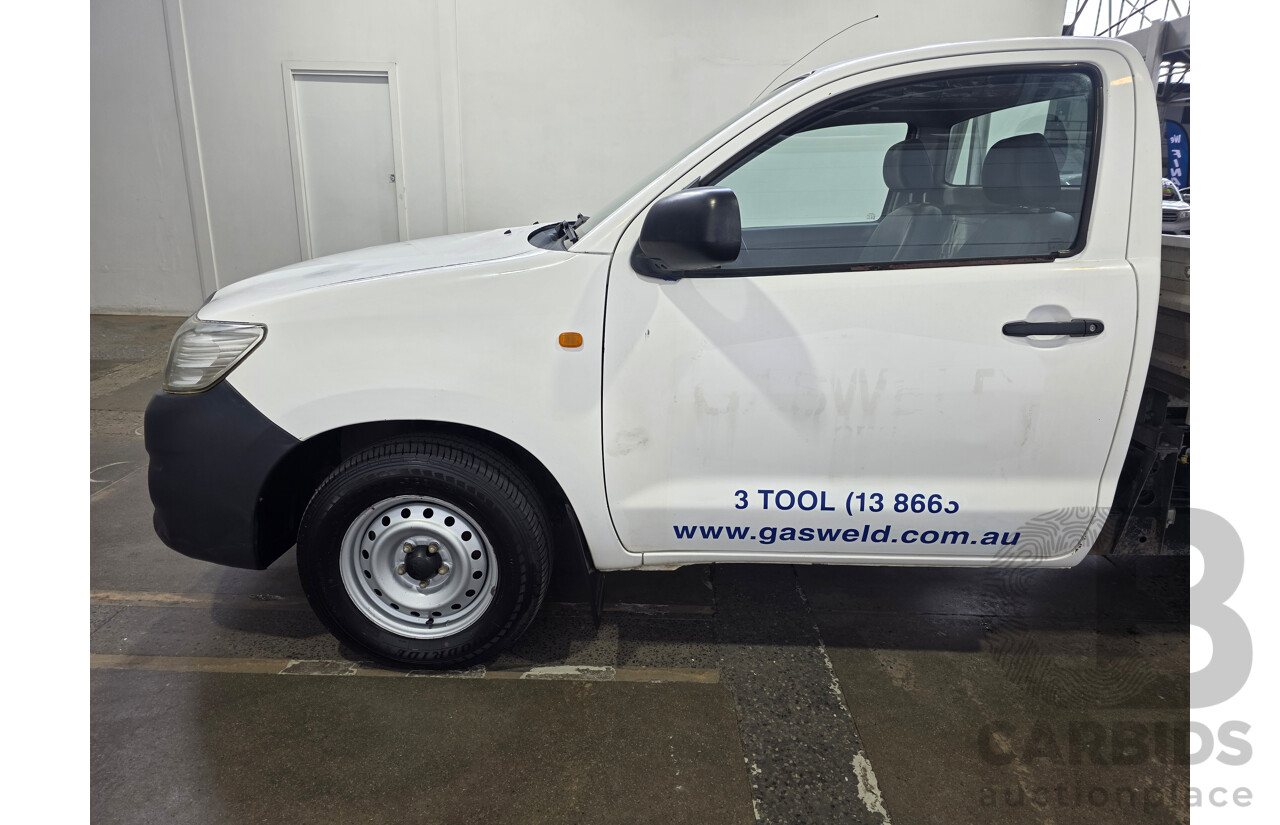 3/2012 Toyota Hilux Workmate TGN16R MY12 Cab Chassis White Petrol 2.7L