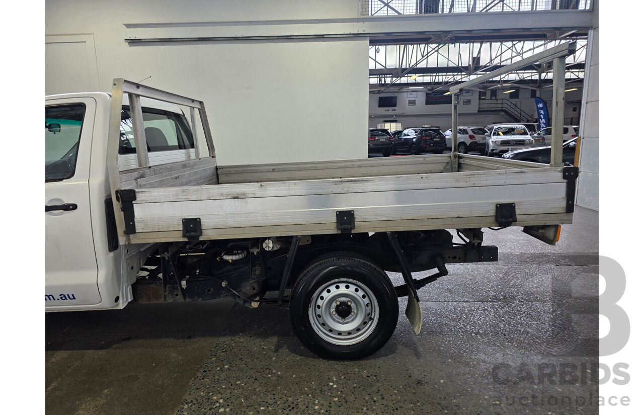 3/2012 Toyota Hilux Workmate TGN16R MY12 Cab Chassis White Petrol 2.7L