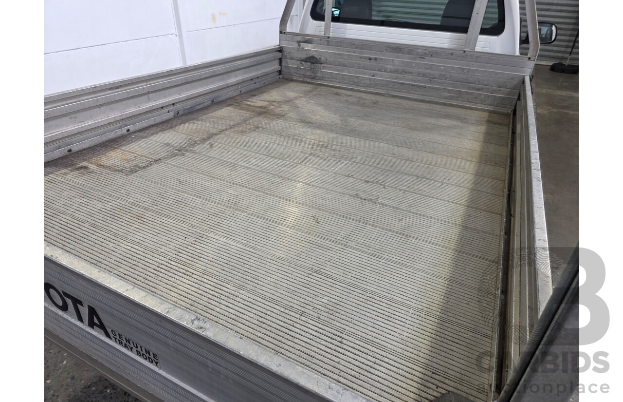 3/2012 Toyota Hilux Workmate TGN16R MY12 Cab Chassis White Petrol 2.7L