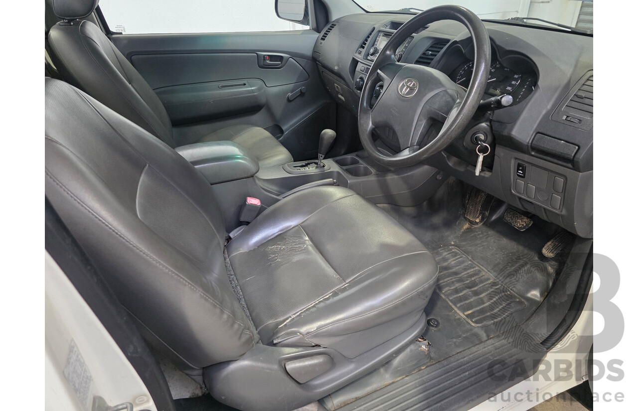 3/2012 Toyota Hilux Workmate TGN16R MY12 Cab Chassis White Petrol 2.7L