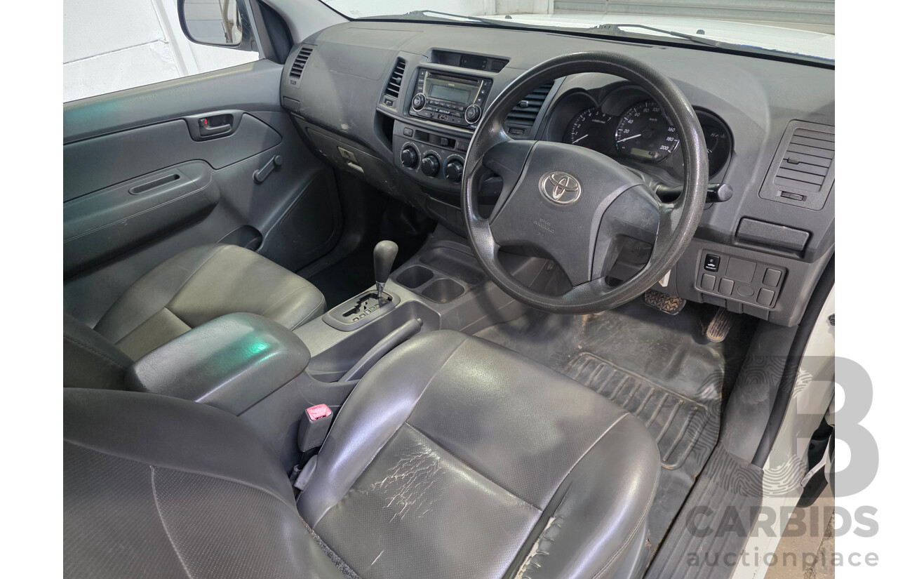 3/2012 Toyota Hilux Workmate TGN16R MY12 Cab Chassis White Petrol 2.7L