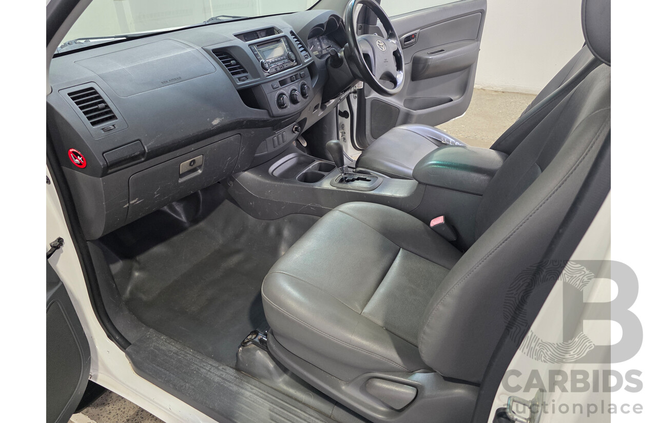 3/2012 Toyota Hilux Workmate TGN16R MY12 Cab Chassis White Petrol 2.7L