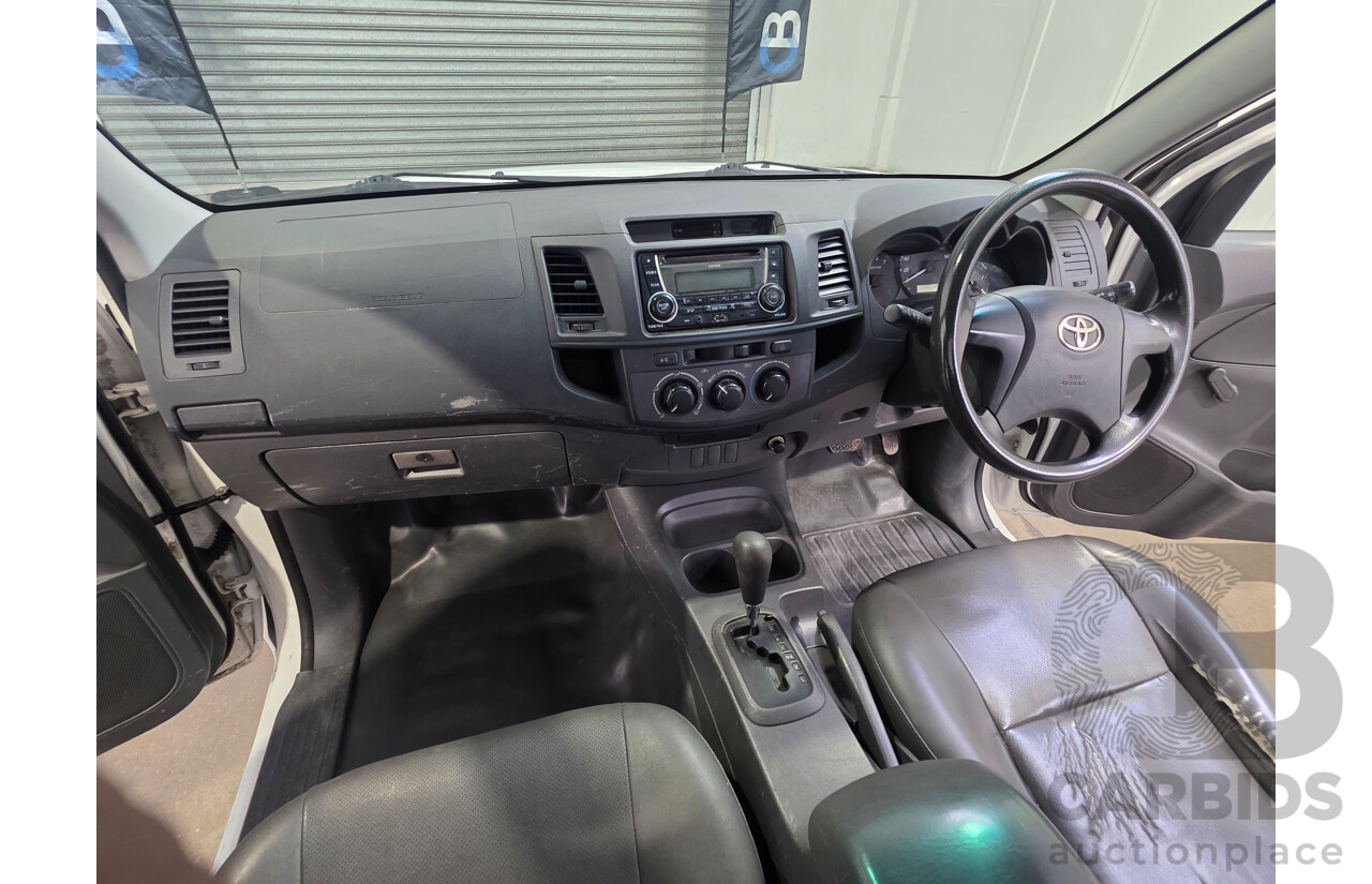 3/2012 Toyota Hilux Workmate TGN16R MY12 Cab Chassis White Petrol 2.7L
