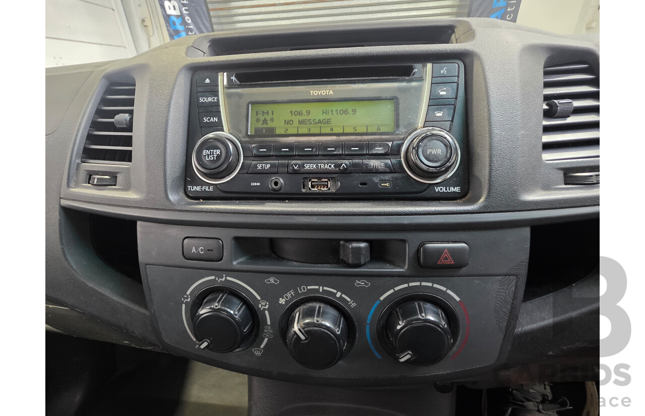 3/2012 Toyota Hilux Workmate TGN16R MY12 Cab Chassis White Petrol 2.7L