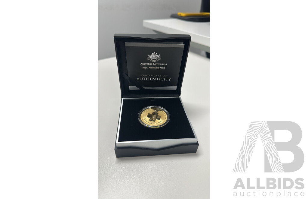2015 $5 Australian Bravery Gold-Plated Fine Silver 1oz Frosted Uncirculated Coin (Royal Australian Mint)