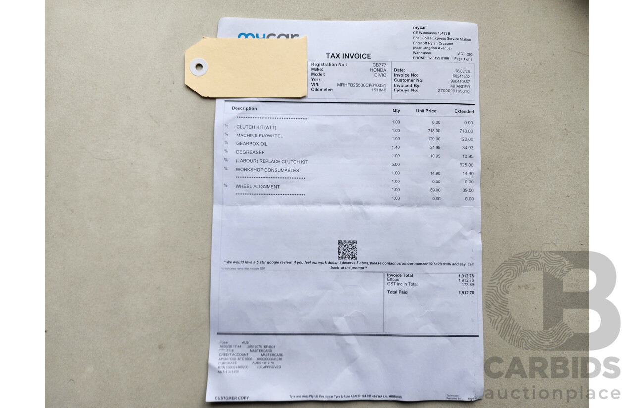 8/2012 Honda Civic VTi SERIES 2 4d Sedan White 1.8L