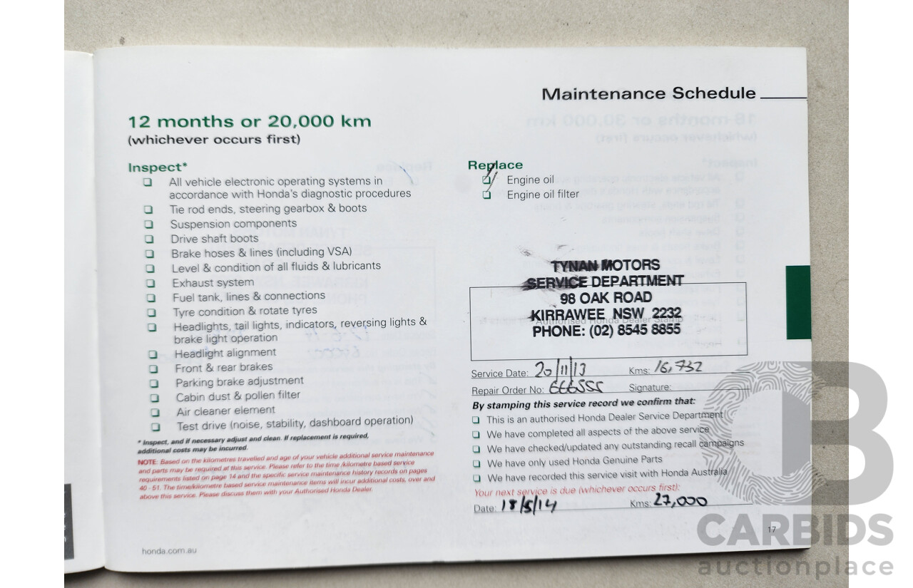8/2012 Honda Civic VTi SERIES 2 4d Sedan White 1.8L