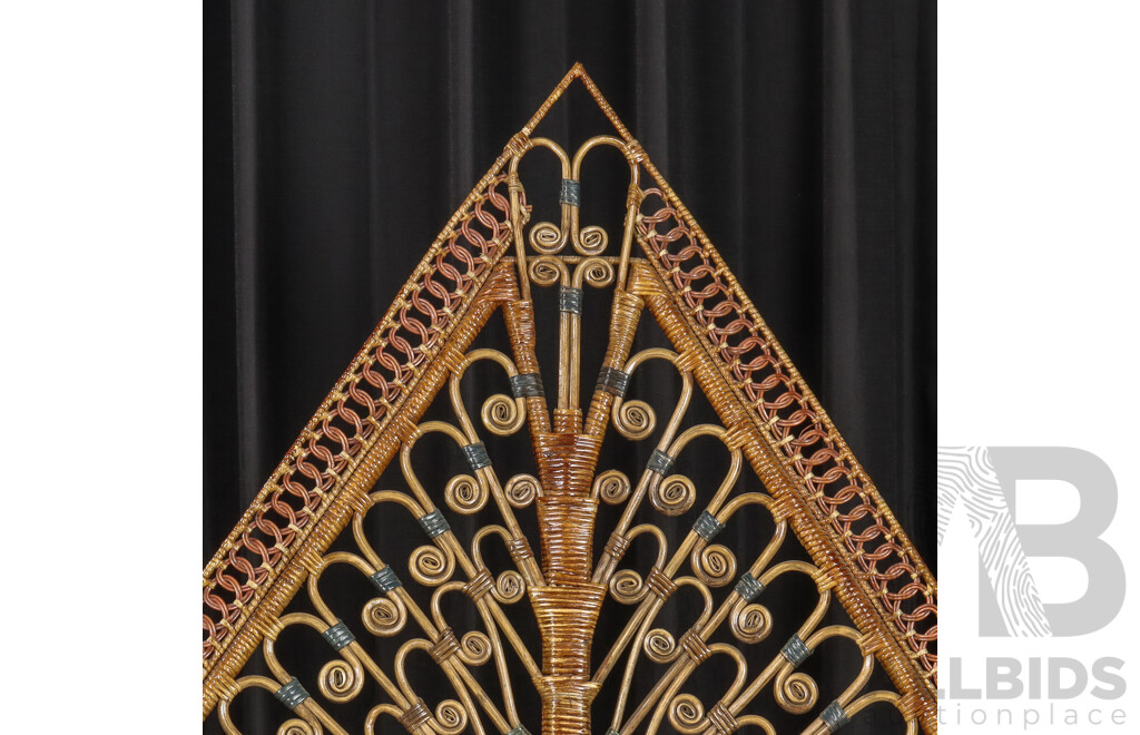 Vintage Ornate Cane Peacock Chair