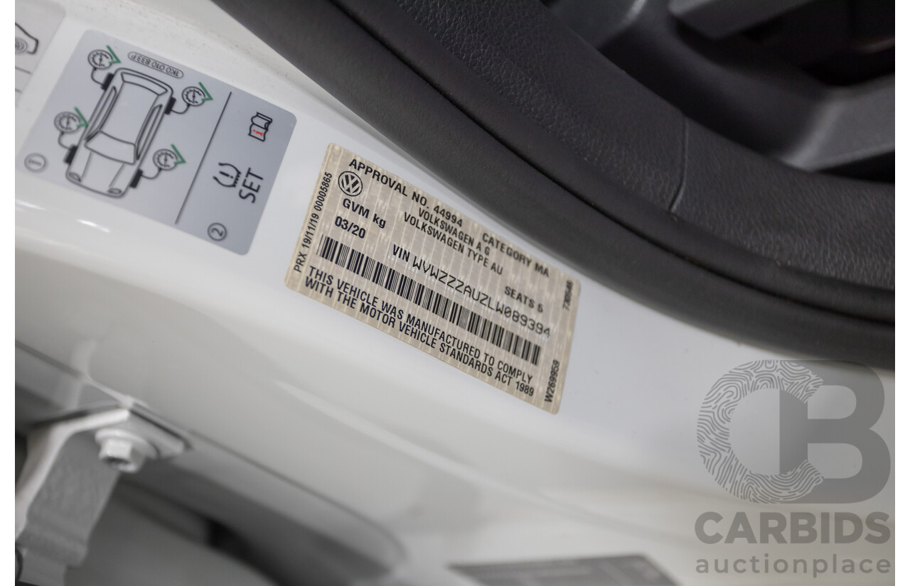 3/2020 Volkswagen Golf 110 TSI Trendline AU MY20 5d Hatchback Pure White Turbo 1.4L