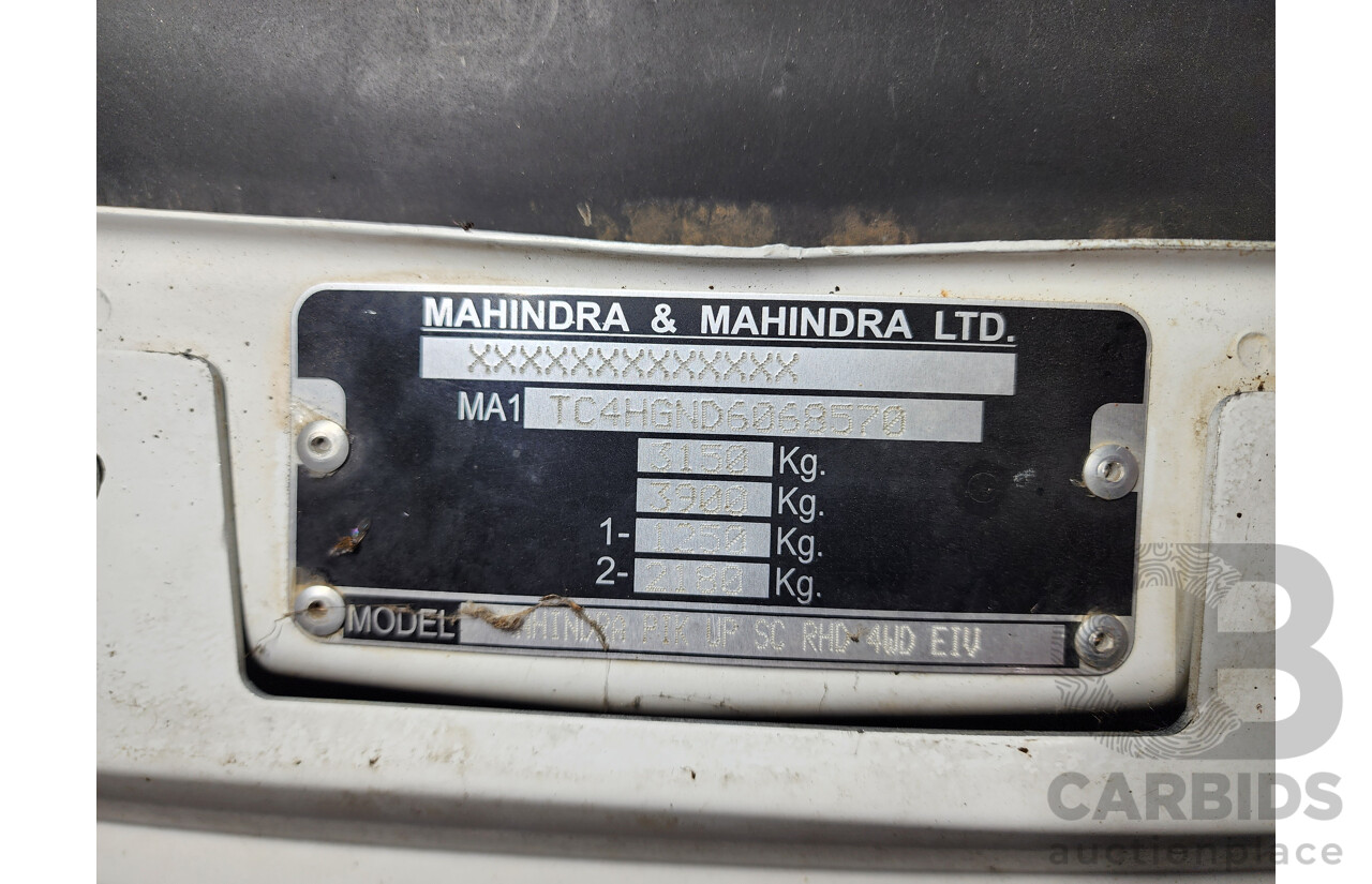 10/2012 Mahindra Pik-Up (4x4) S5 11 UPGRADE C/Chas White 2.2L