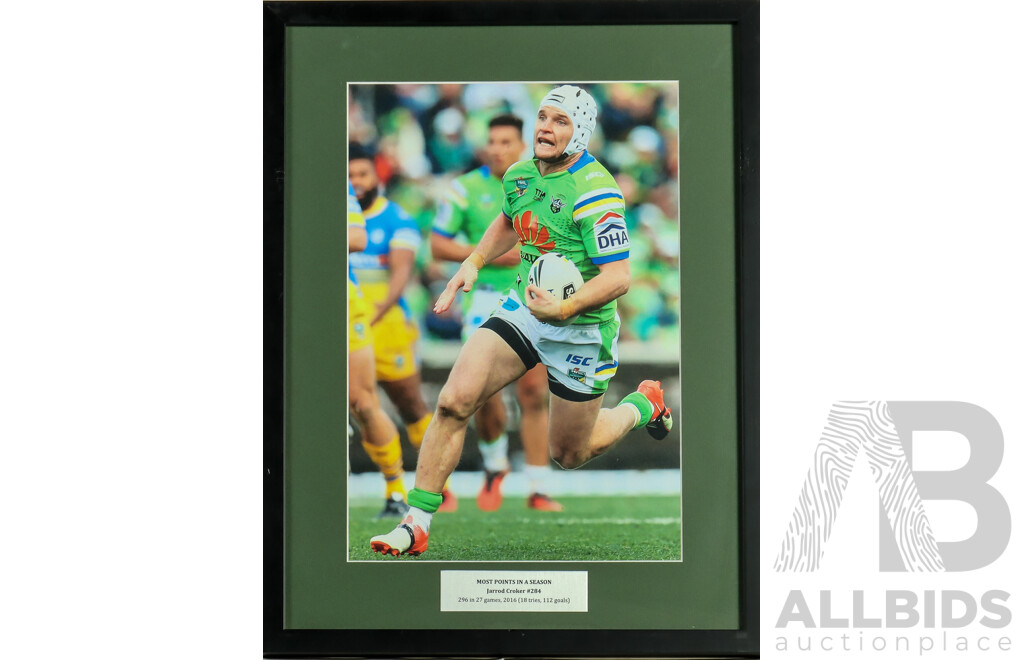 Framed Photo Print of Canberra Raiders Jarrod Croker