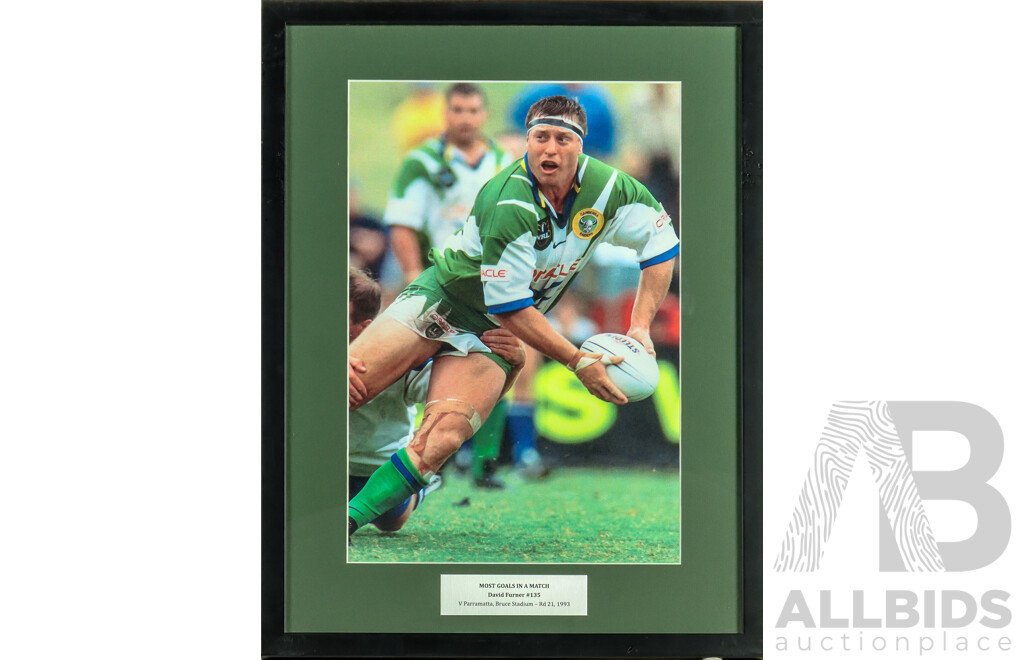 Framed Photo Print of Canberra Raiders David Furner
