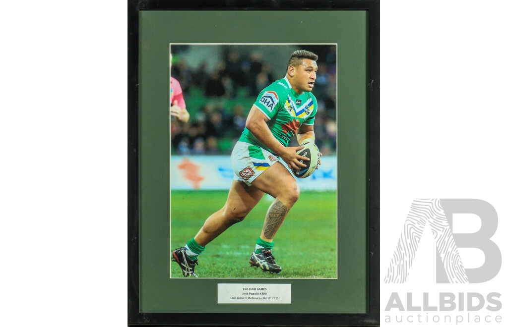 Framed Photo Print of Canberra Raiders Josh Papalii