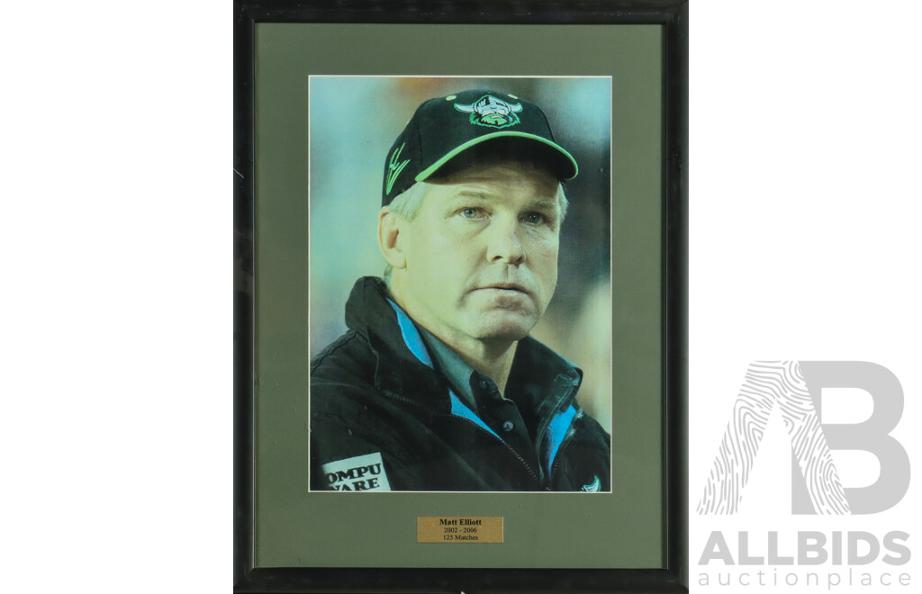 Framed Photo Print of Canberra Raiders Matt Elliott