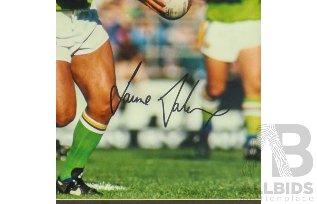 Framed Signed Photo Print of Canberra Raiders Laurie Daley