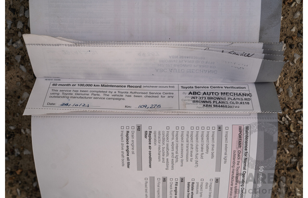 3/2015 Toyota Corolla Ascent ZRE172R 4d Sedan Glacier White 1.8L