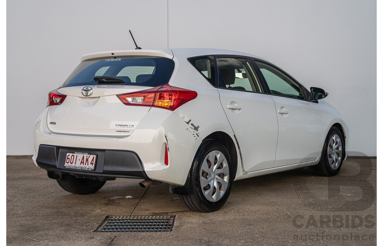 3/2015 Toyota Corolla Ascent ZRE172R 4d Sedan Glacier White 1.8L