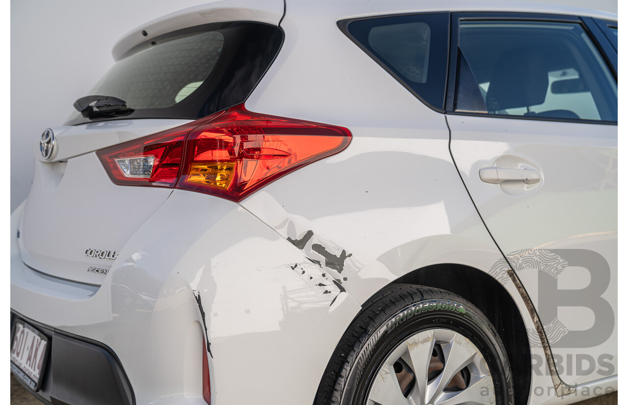 3/2015 Toyota Corolla Ascent ZRE172R 4d Sedan Glacier White 1.8L