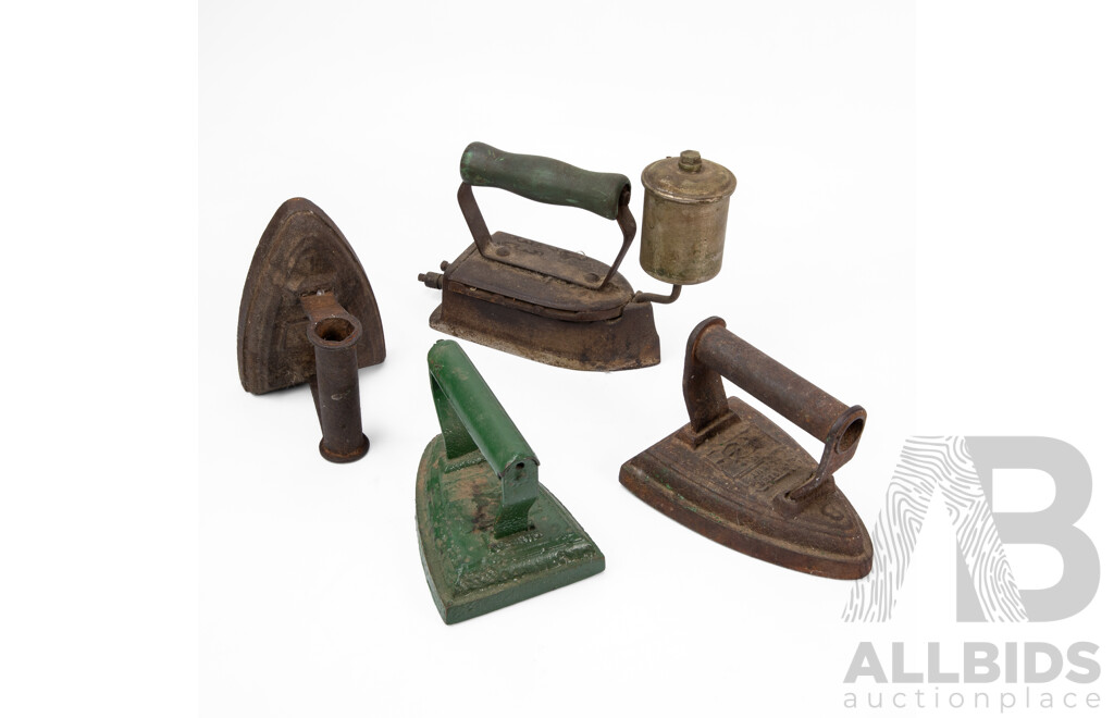 Collection of Four Turn of the Century Cast Metal Irons