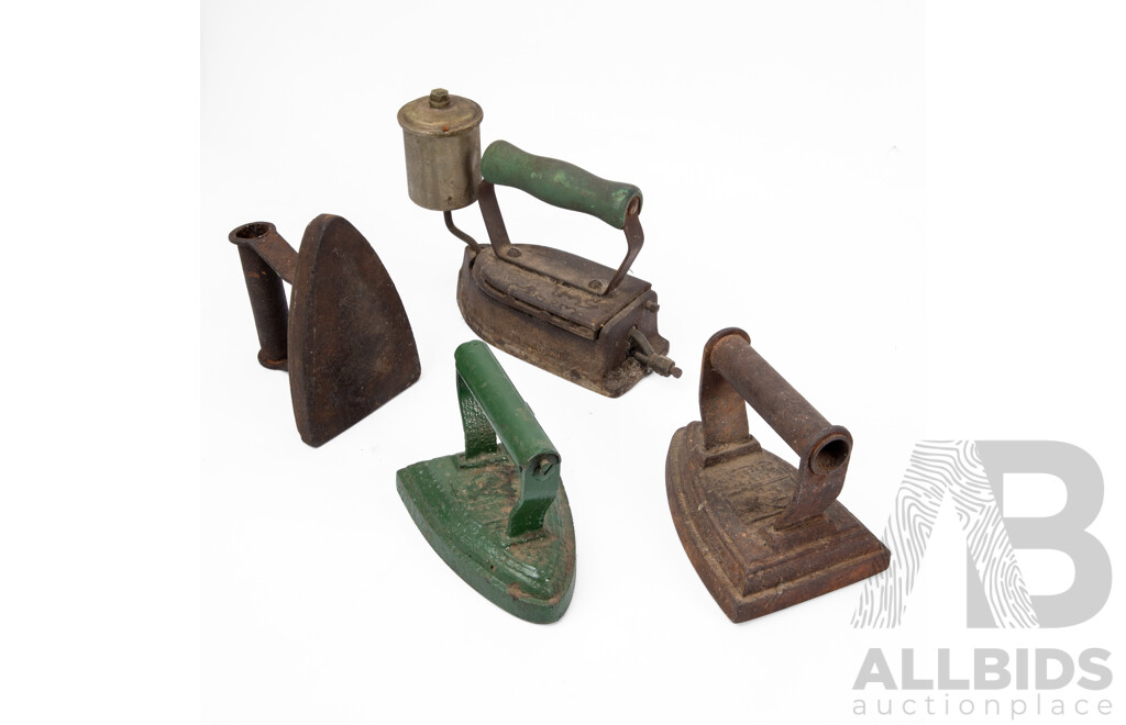 Collection of Four Turn of the Century Cast Metal Irons