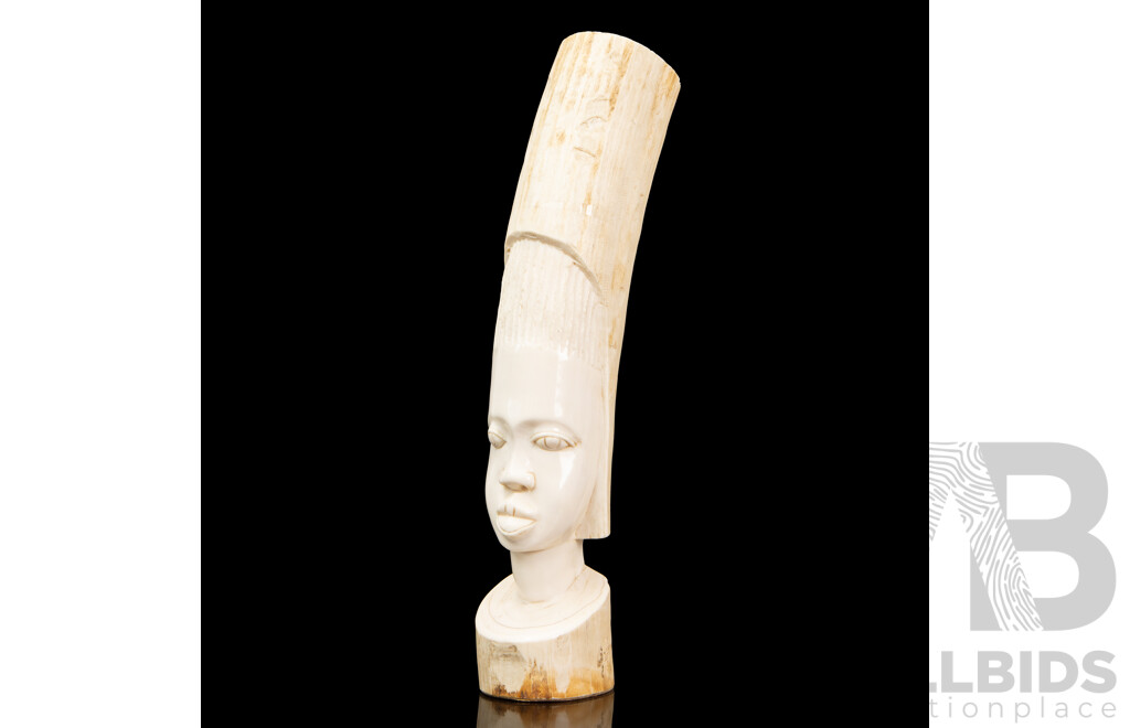 Large Carved African Horn