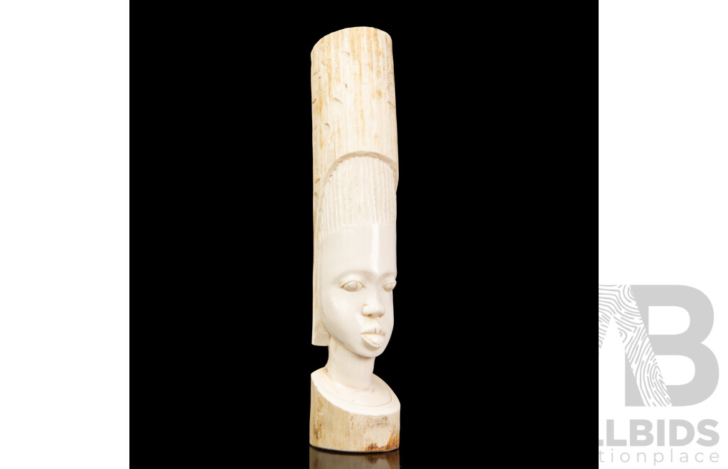Large Carved African Horn