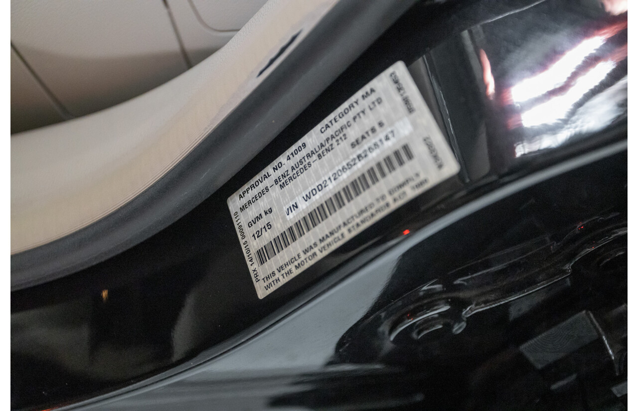 12/2015 Mercedes-Benz E400 212 MY15 4d Sedan Obsidian Black Metallic Twin Turbo V6 3.0L