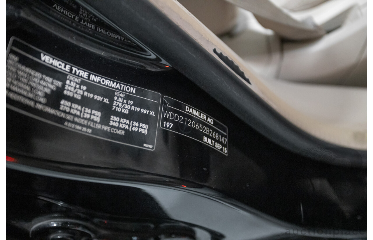 12/2015 Mercedes-Benz E400 212 MY15 4d Sedan Obsidian Black Metallic Twin Turbo V6 3.0L