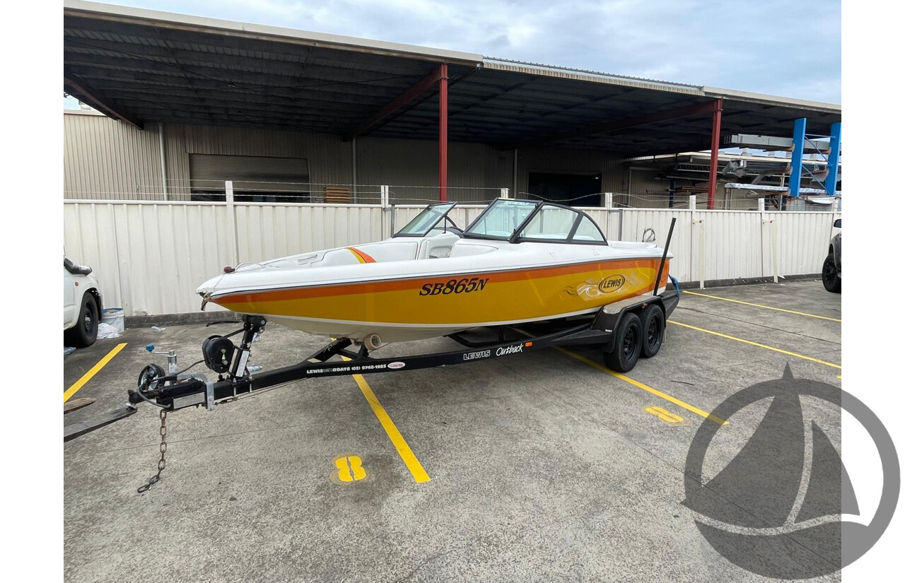 NO RESERVE - 2008 Lewis Outback Ski Boat, 6.2 Mercruiser Scorpio V8, 337 Hrs
