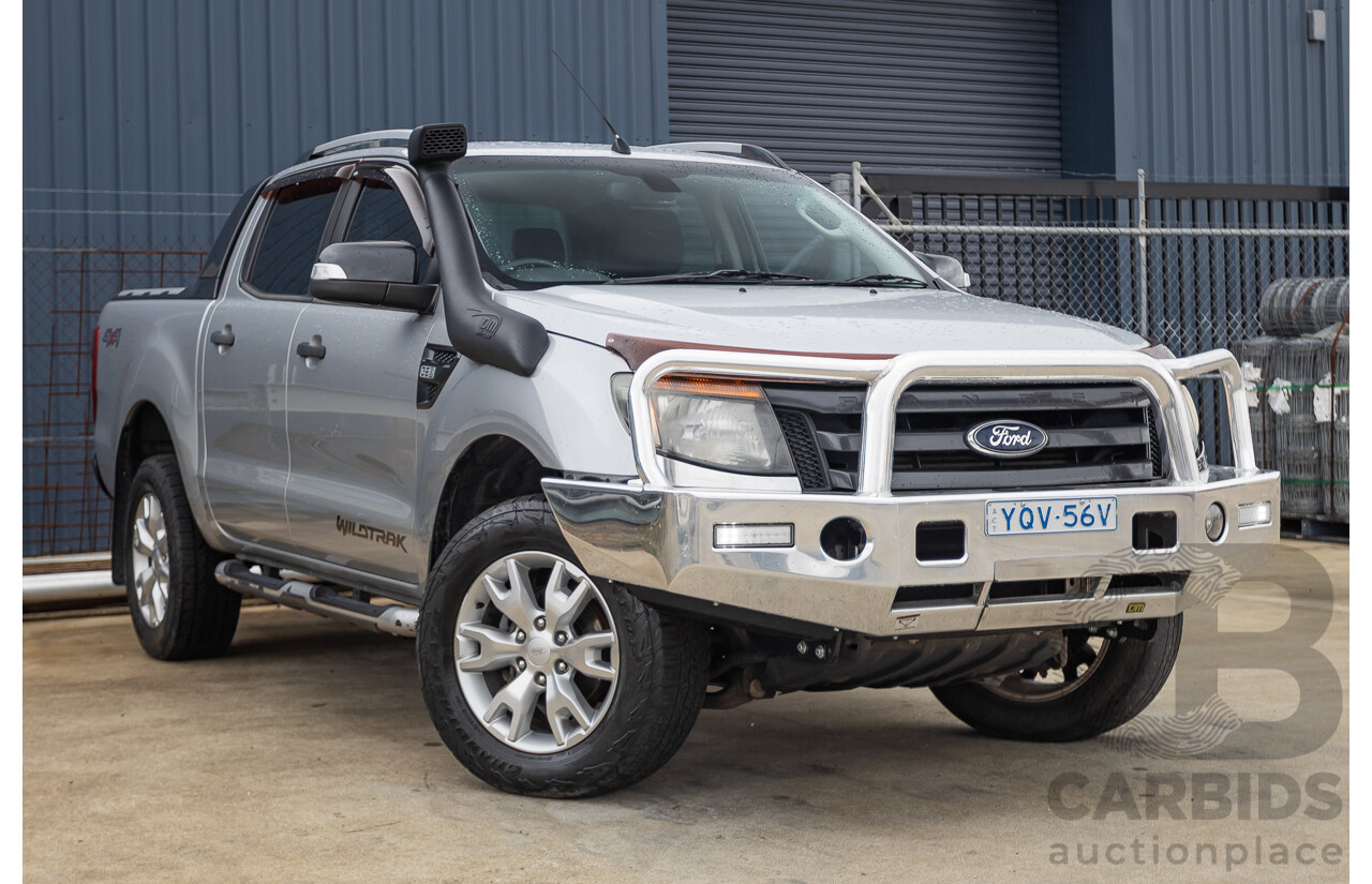 5/2015 Ford Ranger Wildtrak 3.2 (4x4) PX Crew Cab Utility Highlight Silver Metallic Turbo Diesel 3.2L