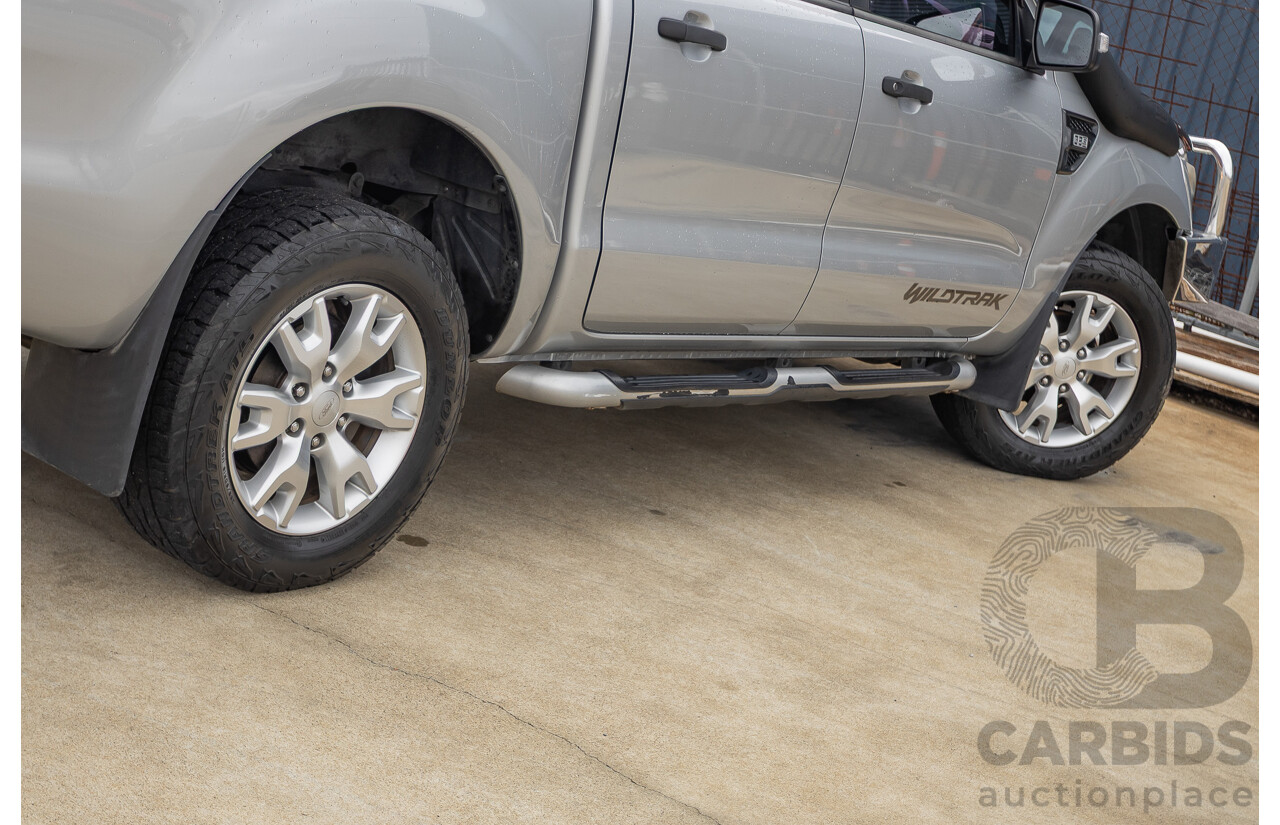 5/2015 Ford Ranger Wildtrak 3.2 (4x4) PX Crew Cab Utility Highlight Silver Metallic Turbo Diesel 3.2L