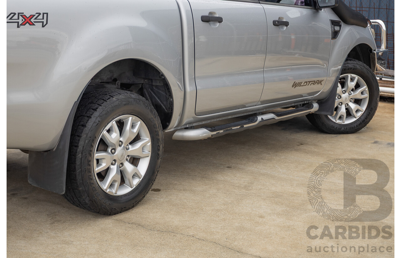 5/2015 Ford Ranger Wildtrak 3.2 (4x4) PX Crew Cab Utility Highlight Silver Metallic Turbo Diesel 3.2L