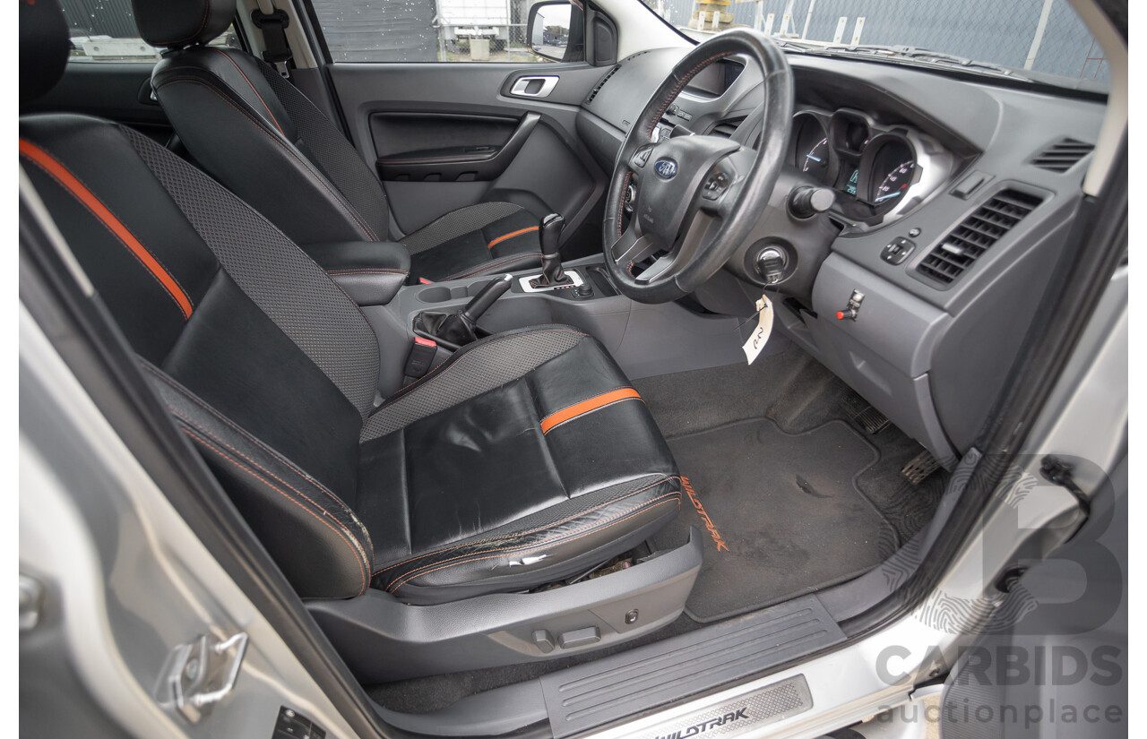 5/2015 Ford Ranger Wildtrak 3.2 (4x4) PX Crew Cab Utility Highlight Silver Metallic Turbo Diesel 3.2L