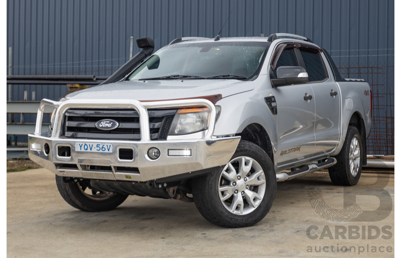 5/2015 Ford Ranger Wildtrak 3.2 (4x4) PX Crew Cab Utility Highlight Silver Metallic Turbo Diesel 3.2L