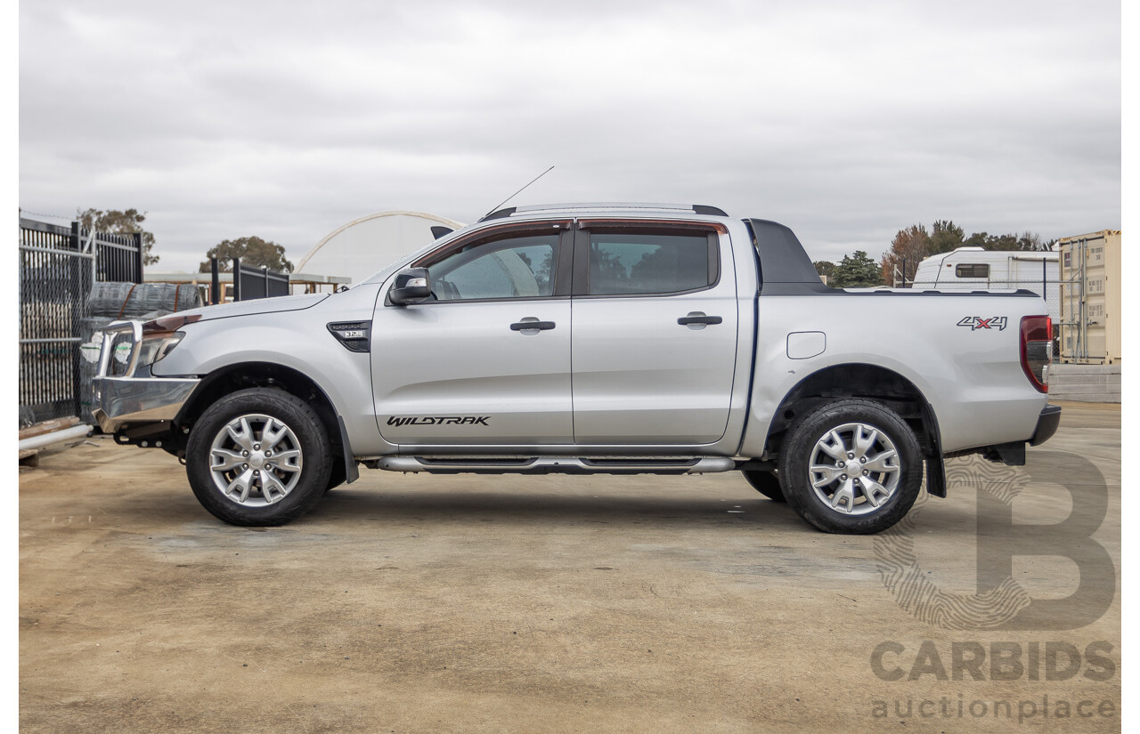 5/2015 Ford Ranger Wildtrak 3.2 (4x4) PX Crew Cab Utility Highlight Silver Metallic Turbo Diesel 3.2L
