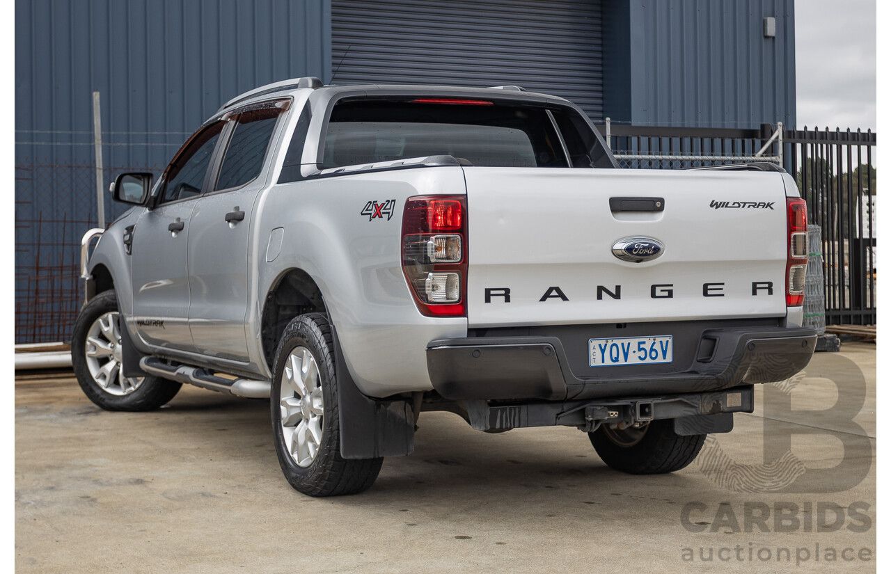 5/2015 Ford Ranger Wildtrak 3.2 (4x4) PX Crew Cab Utility Highlight Silver Metallic Turbo Diesel 3.2L