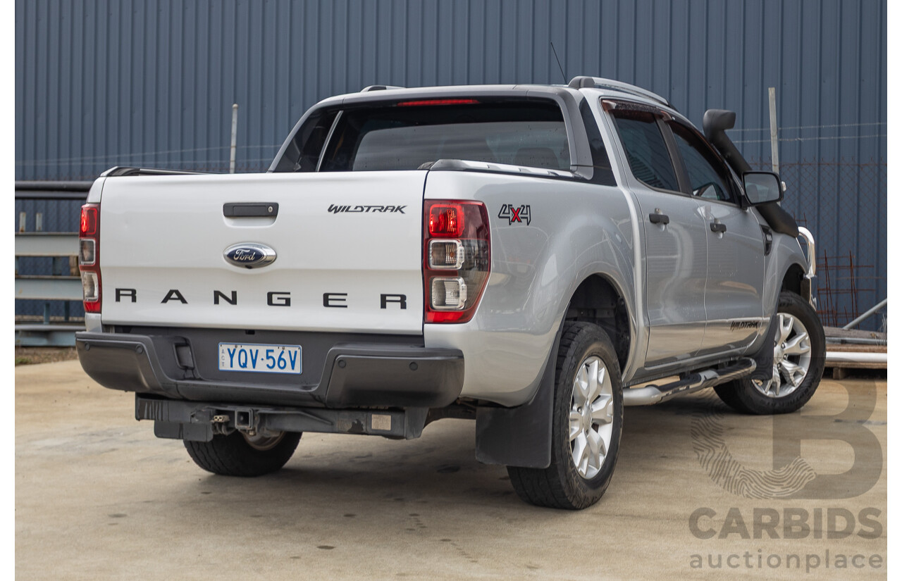 5/2015 Ford Ranger Wildtrak 3.2 (4x4) PX Crew Cab Utility Highlight Silver Metallic Turbo Diesel 3.2L