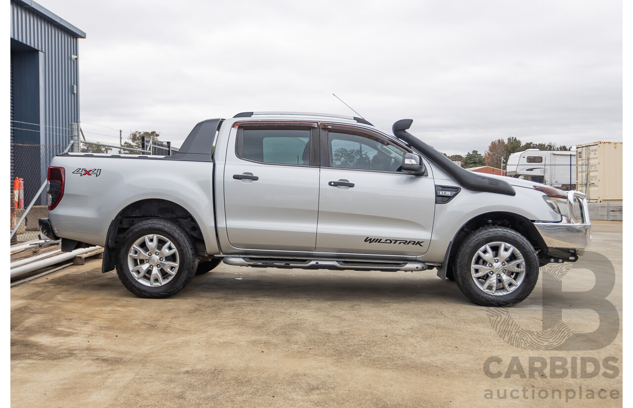 5/2015 Ford Ranger Wildtrak 3.2 (4x4) PX Crew Cab Utility Highlight Silver Metallic Turbo Diesel 3.2L
