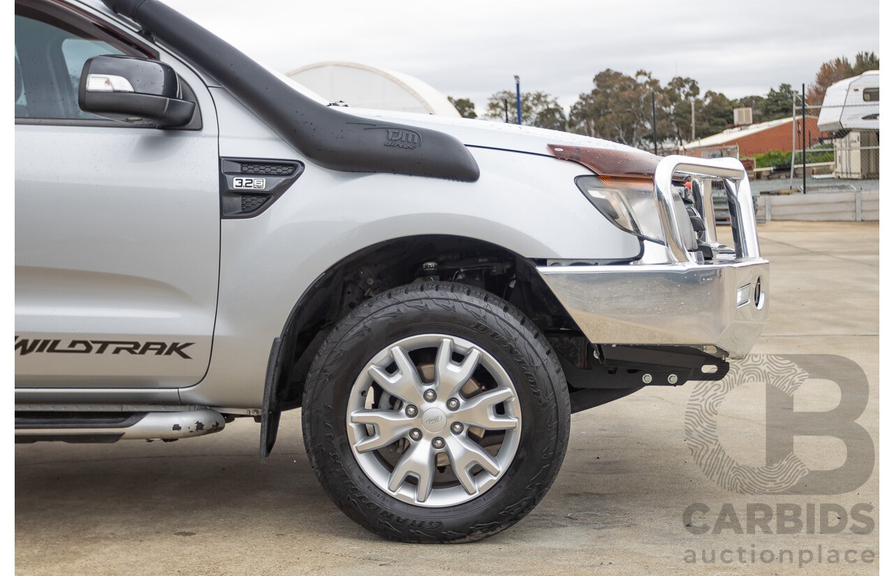 5/2015 Ford Ranger Wildtrak 3.2 (4x4) PX Crew Cab Utility Highlight Silver Metallic Turbo Diesel 3.2L