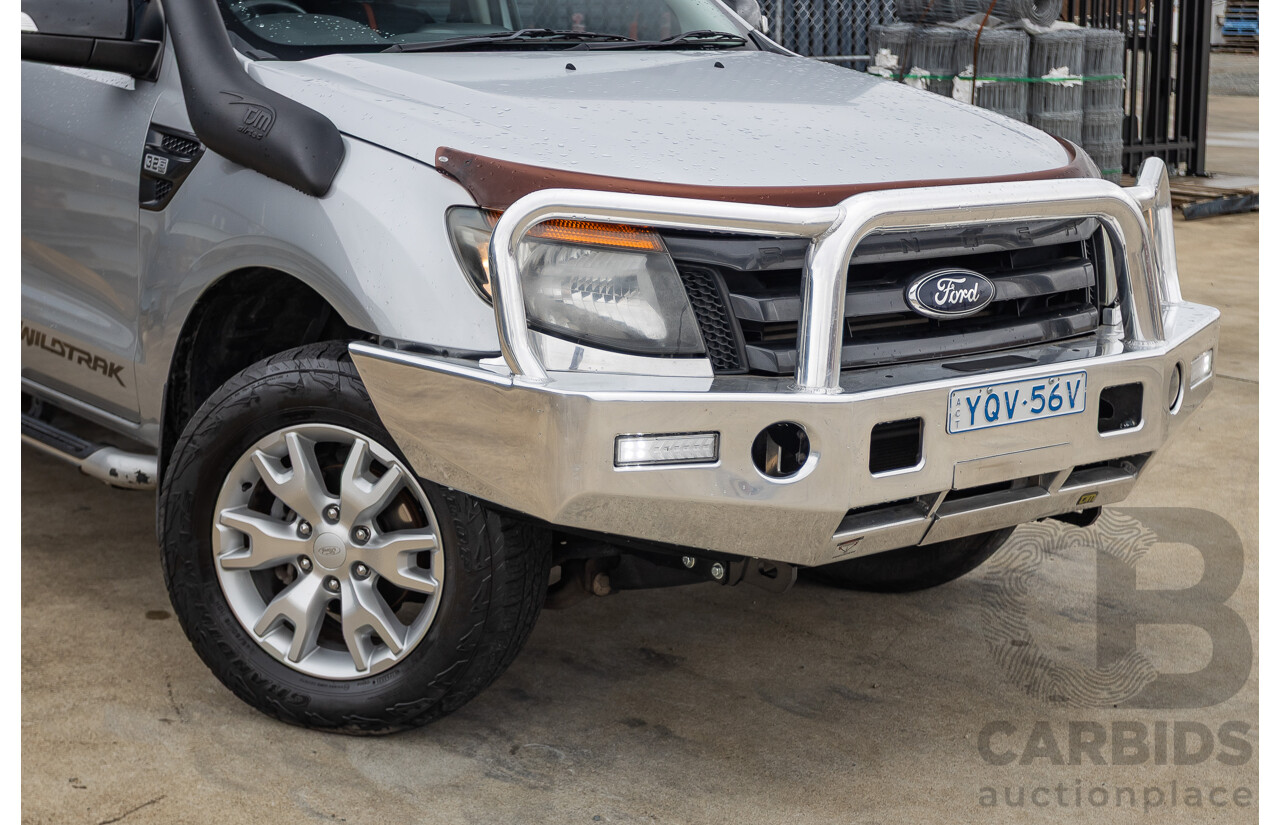 5/2015 Ford Ranger Wildtrak 3.2 (4x4) PX Crew Cab Utility Highlight Silver Metallic Turbo Diesel 3.2L